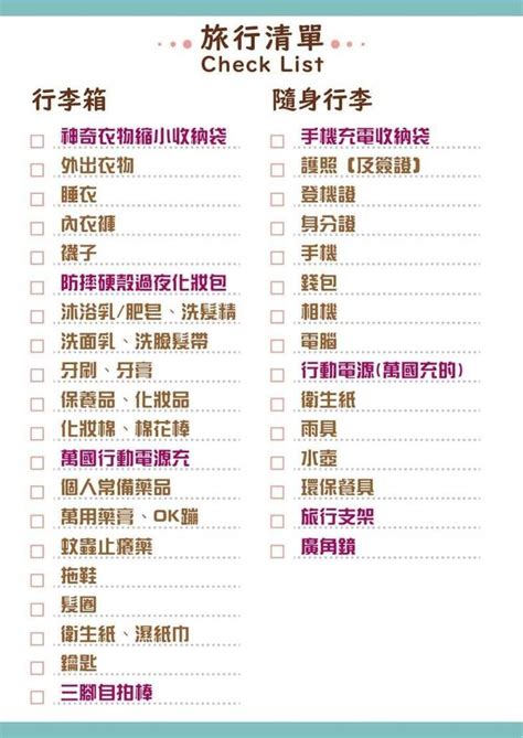 公幹 行李|60項日本旅遊行李檢查清單 checklist，出國行李清單